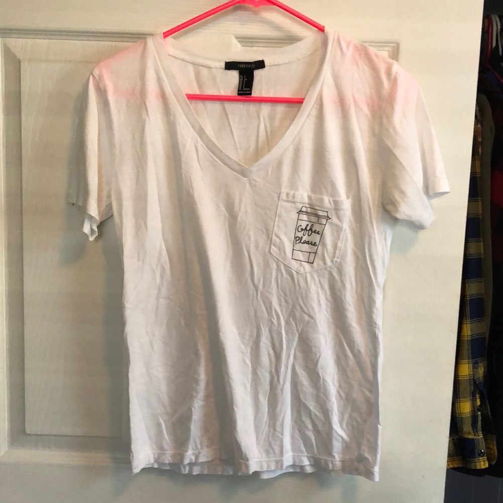 Forever 21 Coffee Please V-Neck